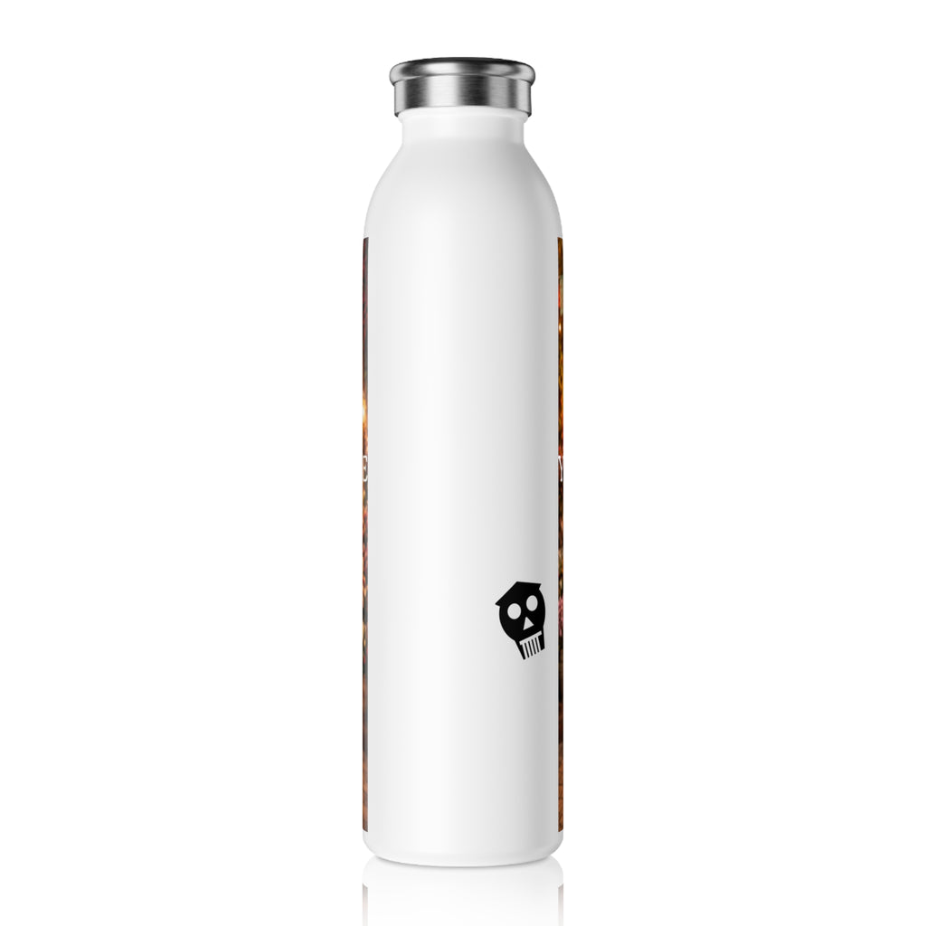Personalized Slim Water Bottle — Custom Photo Floral Market Design