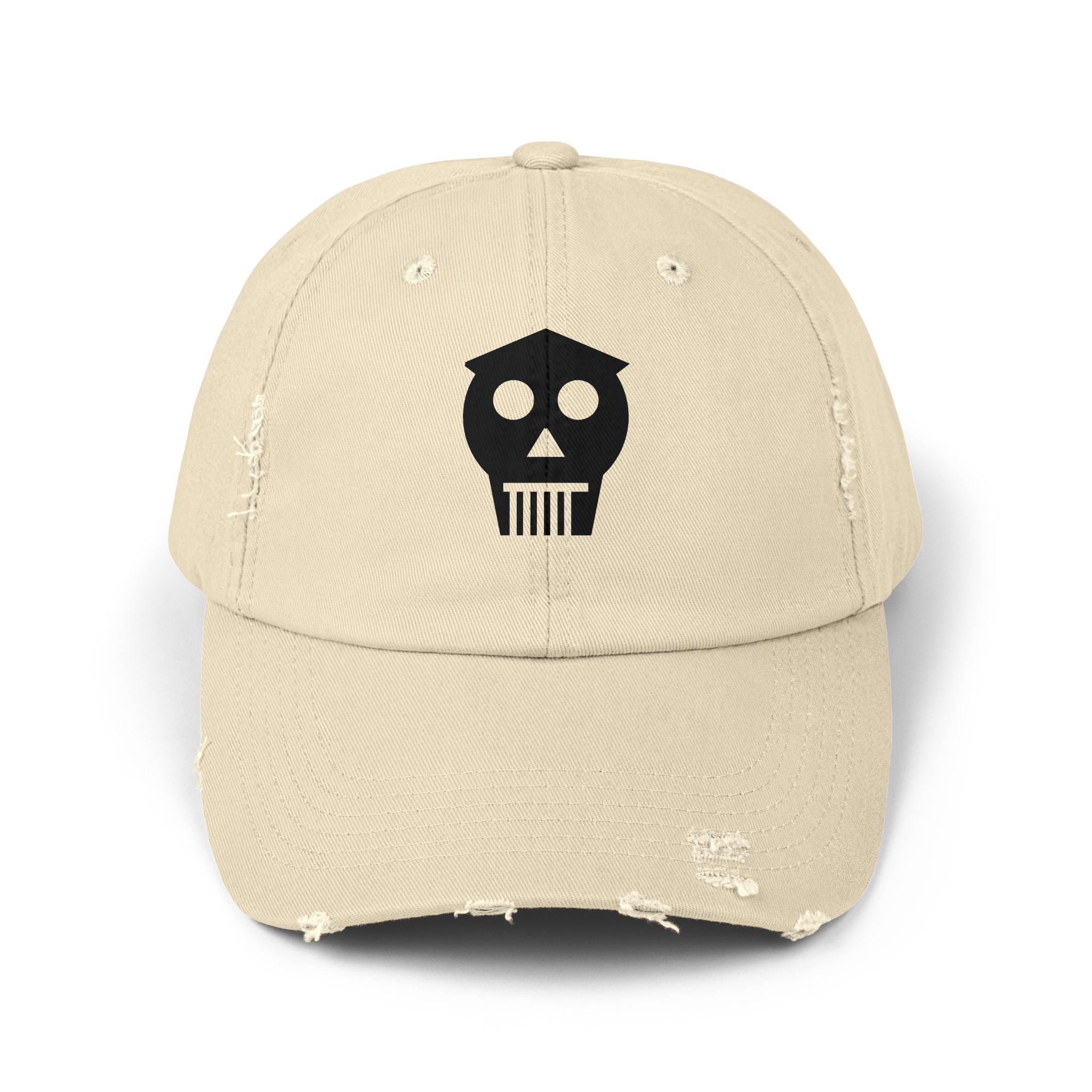 Skull Crest Distressed Cap — Vintage Skull Baseball Hat
