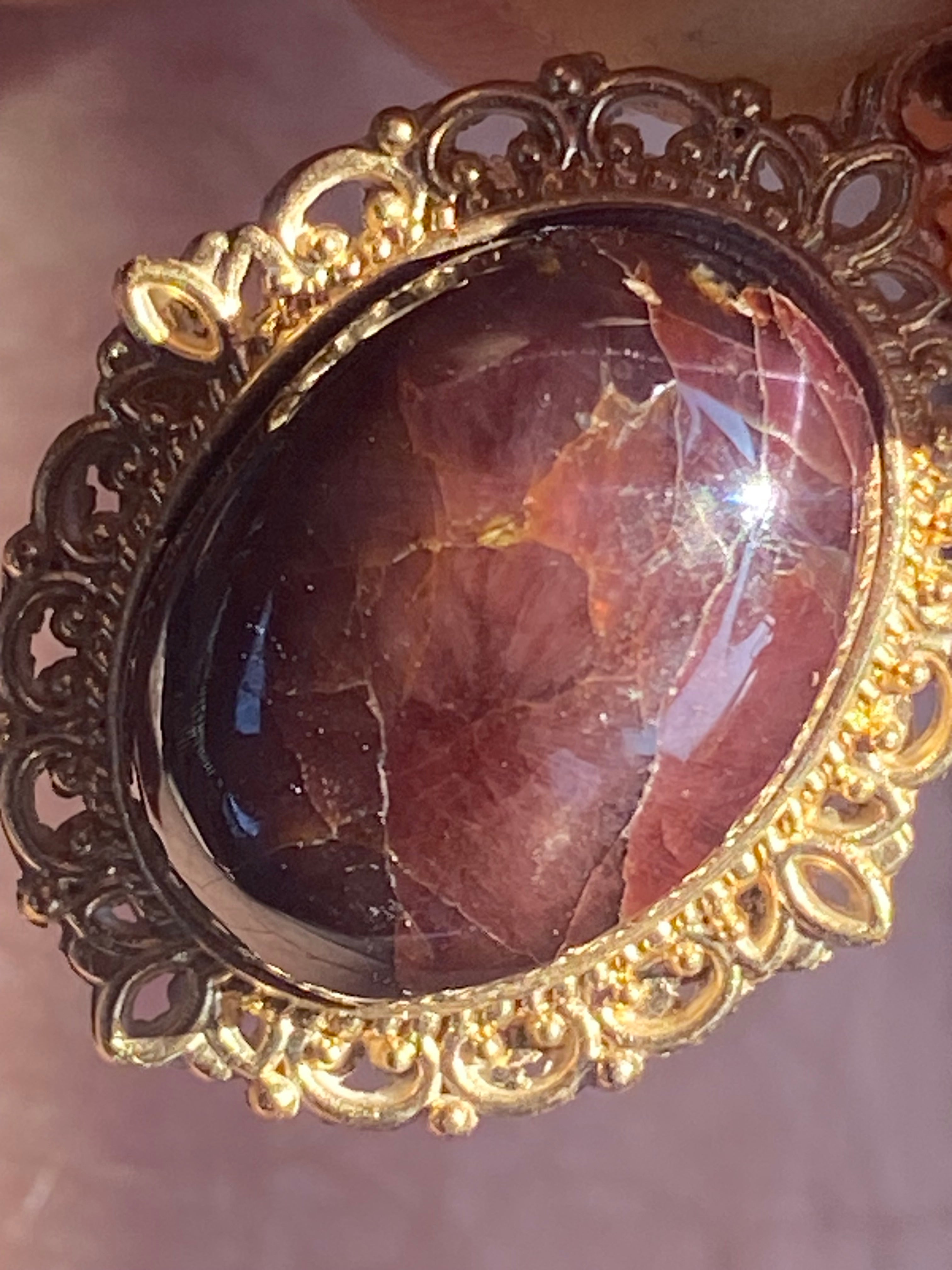 Natural Garnet Rhodolite Pendant gemstone pendant, handcrafted jewelry featuring polished stone with unique color and mineral patterns