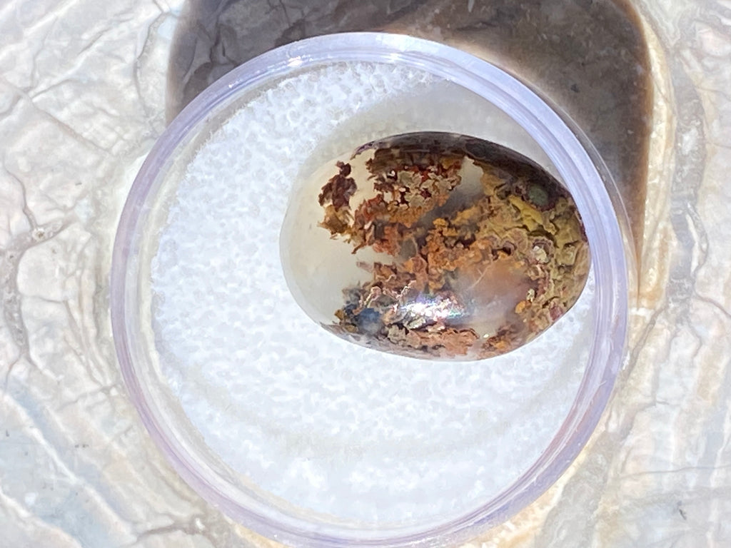 Natural Moss Agate gemstone jewelry featuring polished stone with distinctive color, pattern, and handcrafted craftsmanship