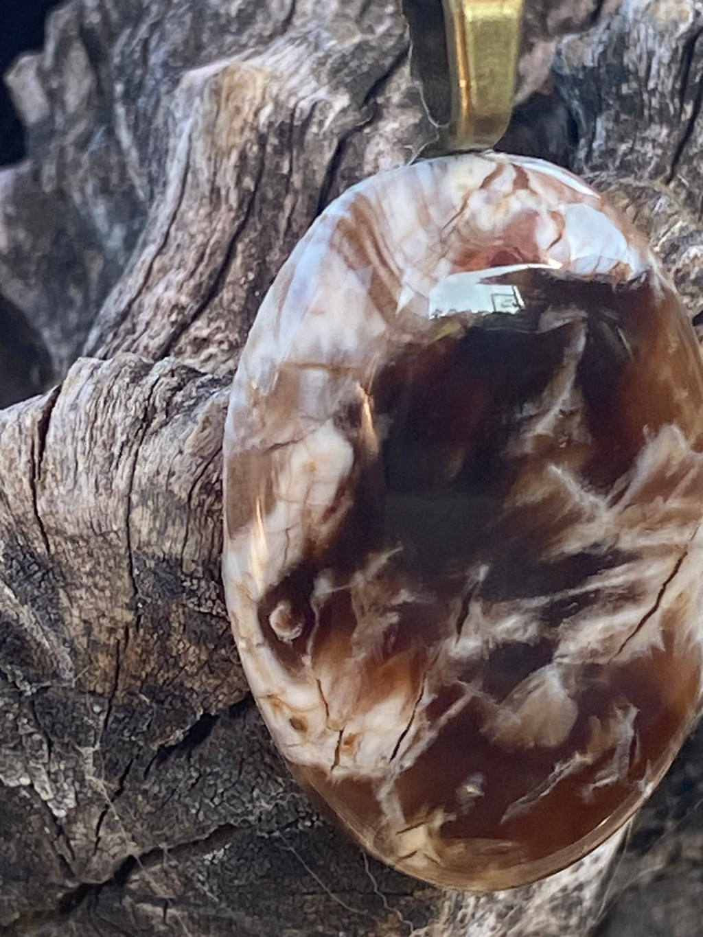 Natural Butte Creek Agate Pendant gemstone pendant, handcrafted jewelry featuring polished stone with unique color and mineral patterns