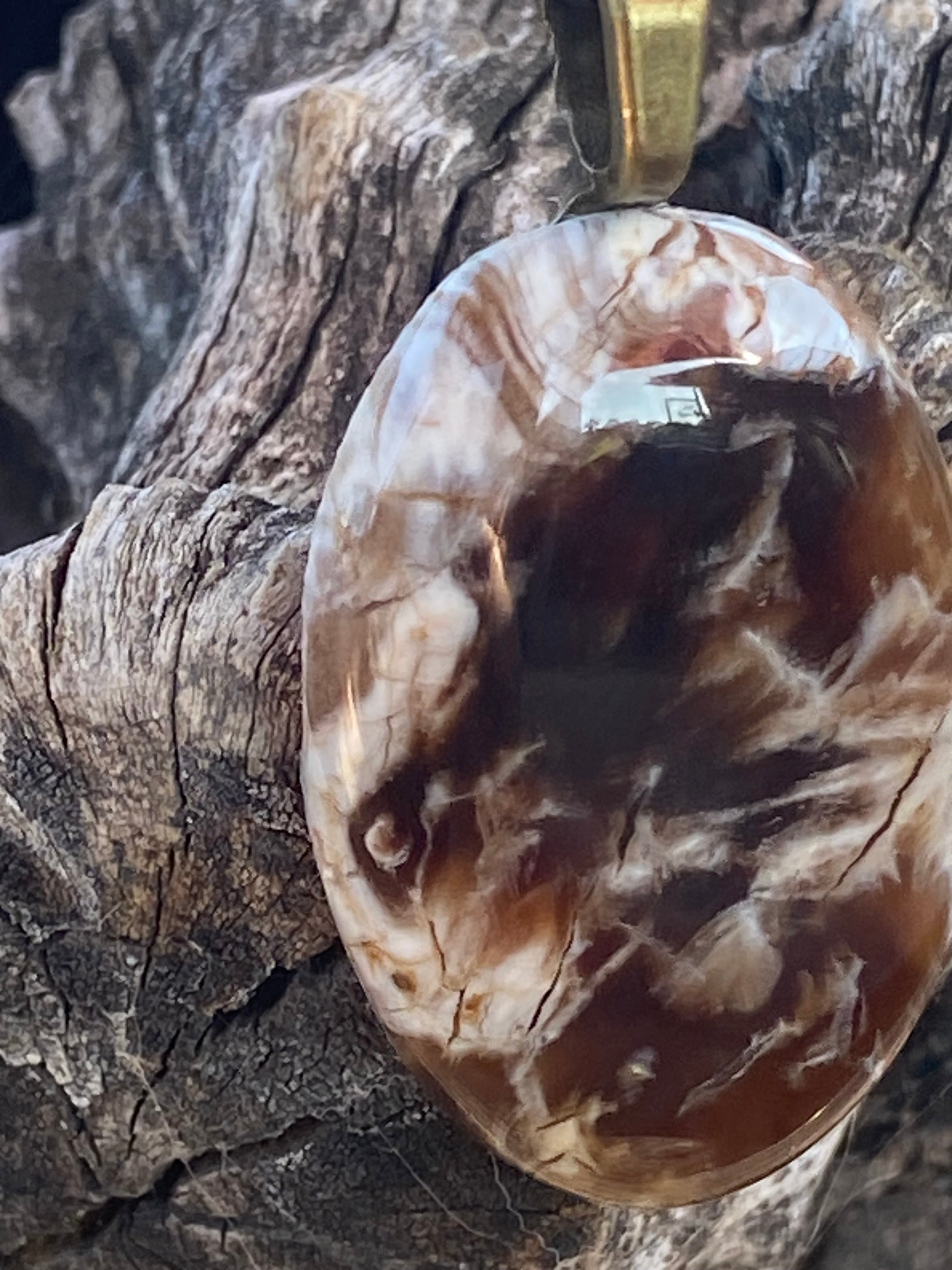 Natural Butte Creek Agate Pendant gemstone pendant, handcrafted jewelry featuring polished stone with unique color and mineral patterns