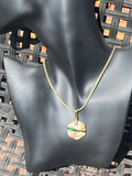 Nevada Turquoise in Limestone Octagon Pendant