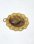 Natural Montana Agate Pendant in Gold-Plated Frame gemstone pendant, handcrafted jewelry featuring polished stone with unique color and mineral patterns