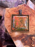 Natural Unakite Pendant gemstone pendant, handcrafted jewelry featuring polished stone with unique color and mineral patterns