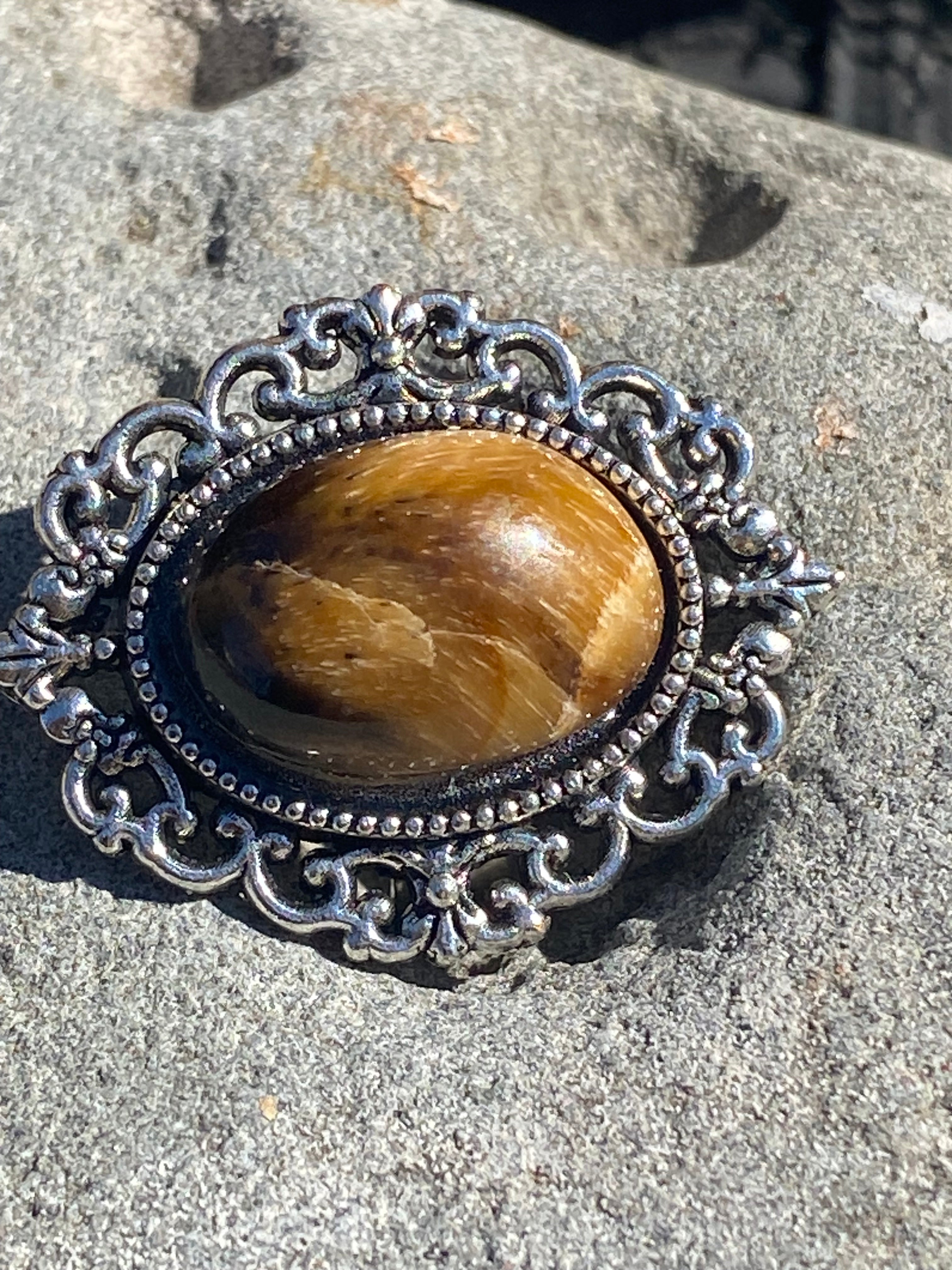 Handcrafted Tiger Eye Ring featuring a natural gemstone set in a silver jewelry setting