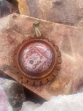 Natural Leopard Skin Jasper Wooden Pendant gemstone pendant, handcrafted jewelry featuring polished stone with unique color and mineral patterns