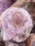 Natural Leopard Skin Jasper Pendant gemstone pendant, handcrafted jewelry featuring polished stone with unique color and mineral patterns