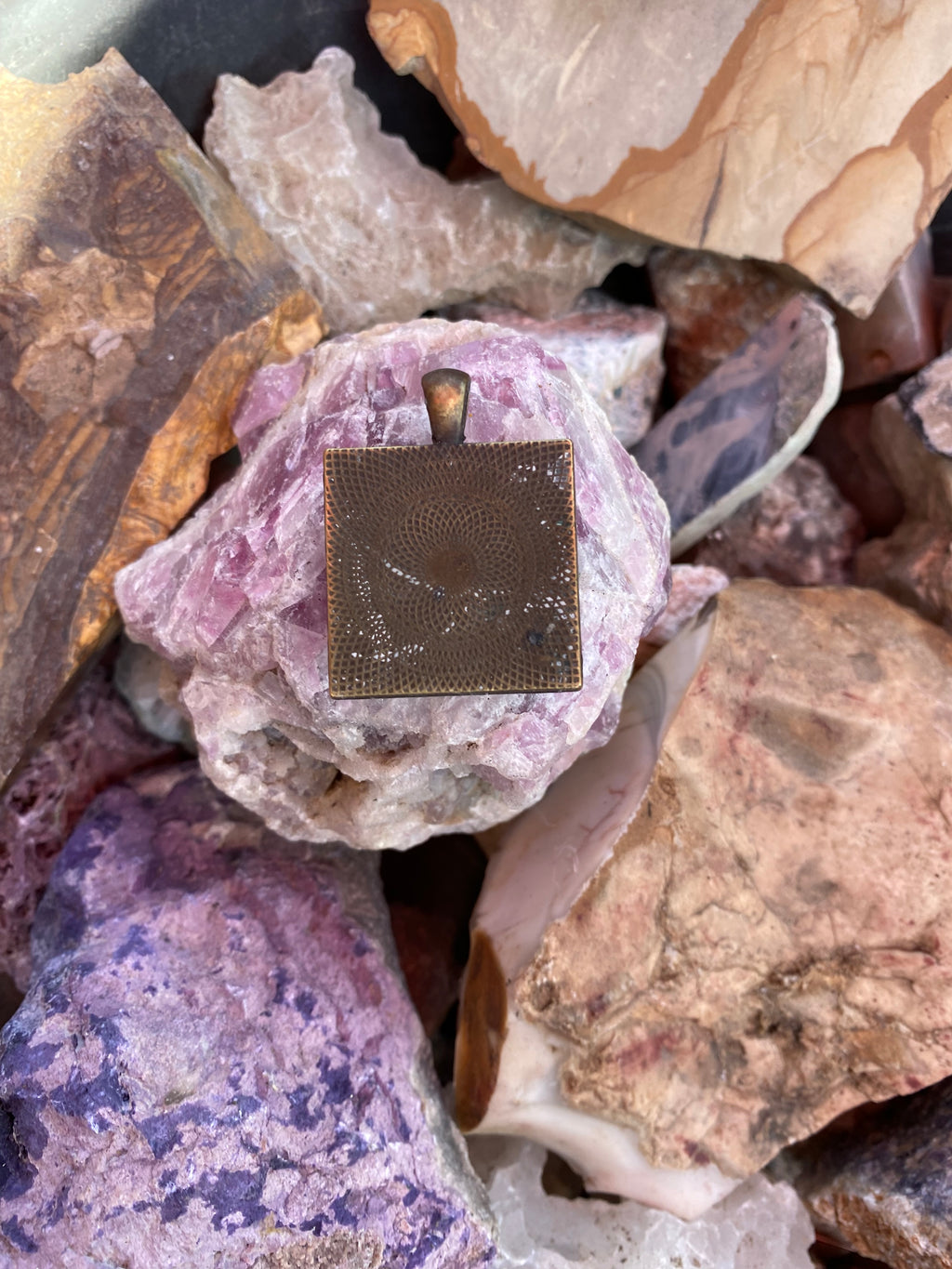 Natural Australian Boulder Opal Pendant in Brass Setting gemstone pendant, handcrafted jewelry featuring polished stone with unique color and mineral patterns