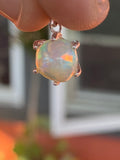 Natural Welo Opal in Sterling Silver Pendant gemstone pendant, handcrafted jewelry featuring polished stone with unique color and mineral patterns