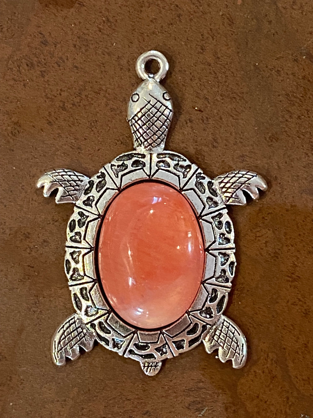Pink Quartz Turtle Pendant