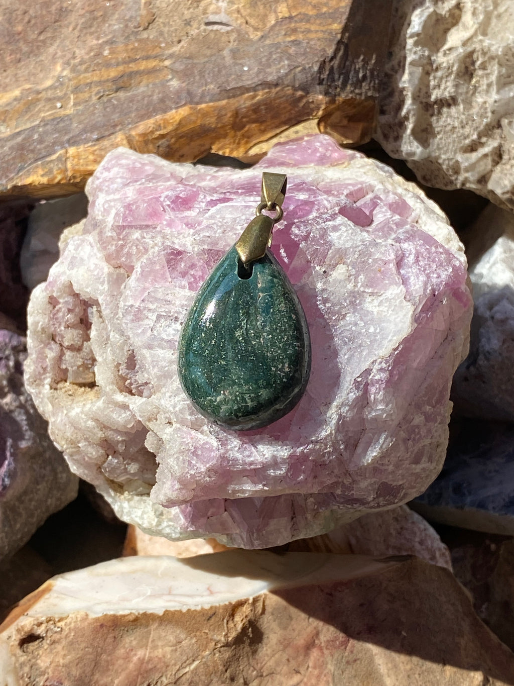 Natural Bloodstone Pendant gemstone pendant, handcrafted jewelry featuring polished stone with unique color and mineral patterns