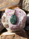 Natural Bloodstone Pendant gemstone pendant, handcrafted jewelry featuring polished stone with unique color and mineral patterns