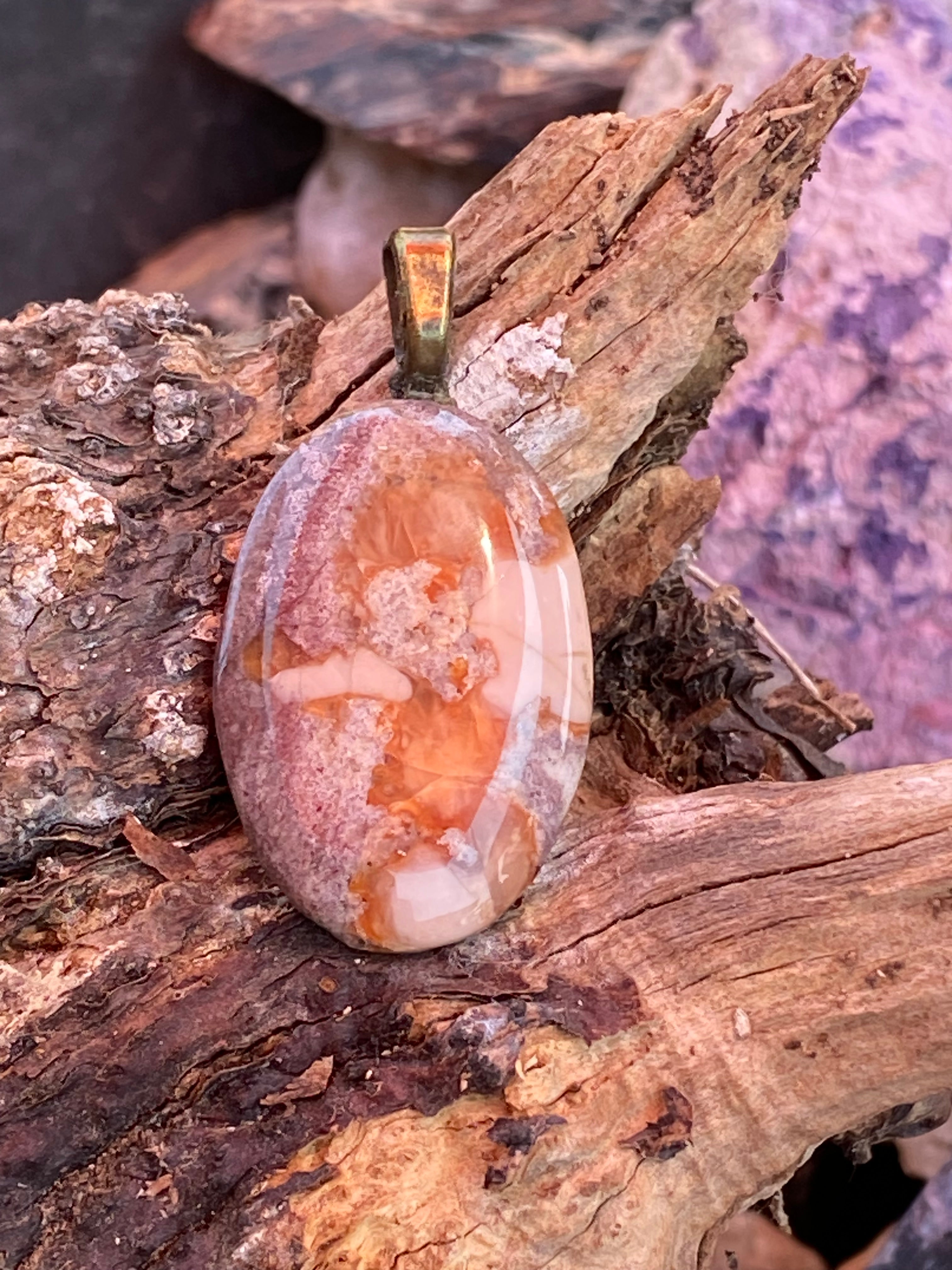 Natural New Mexico Jasper "Surfer" Pendant gemstone pendant, handcrafted jewelry featuring polished stone with unique color and mineral patterns