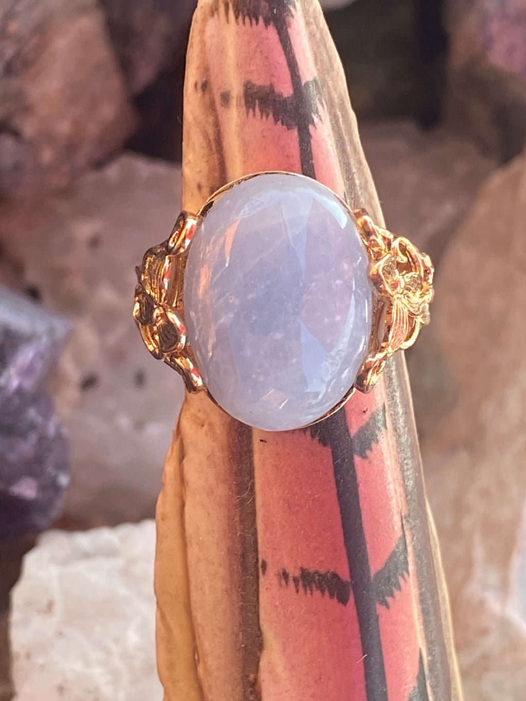 Natural Aquamarine on gold plated band gemstone jewelry featuring polished stone with distinctive color, pattern, and handcrafted craftsmanship