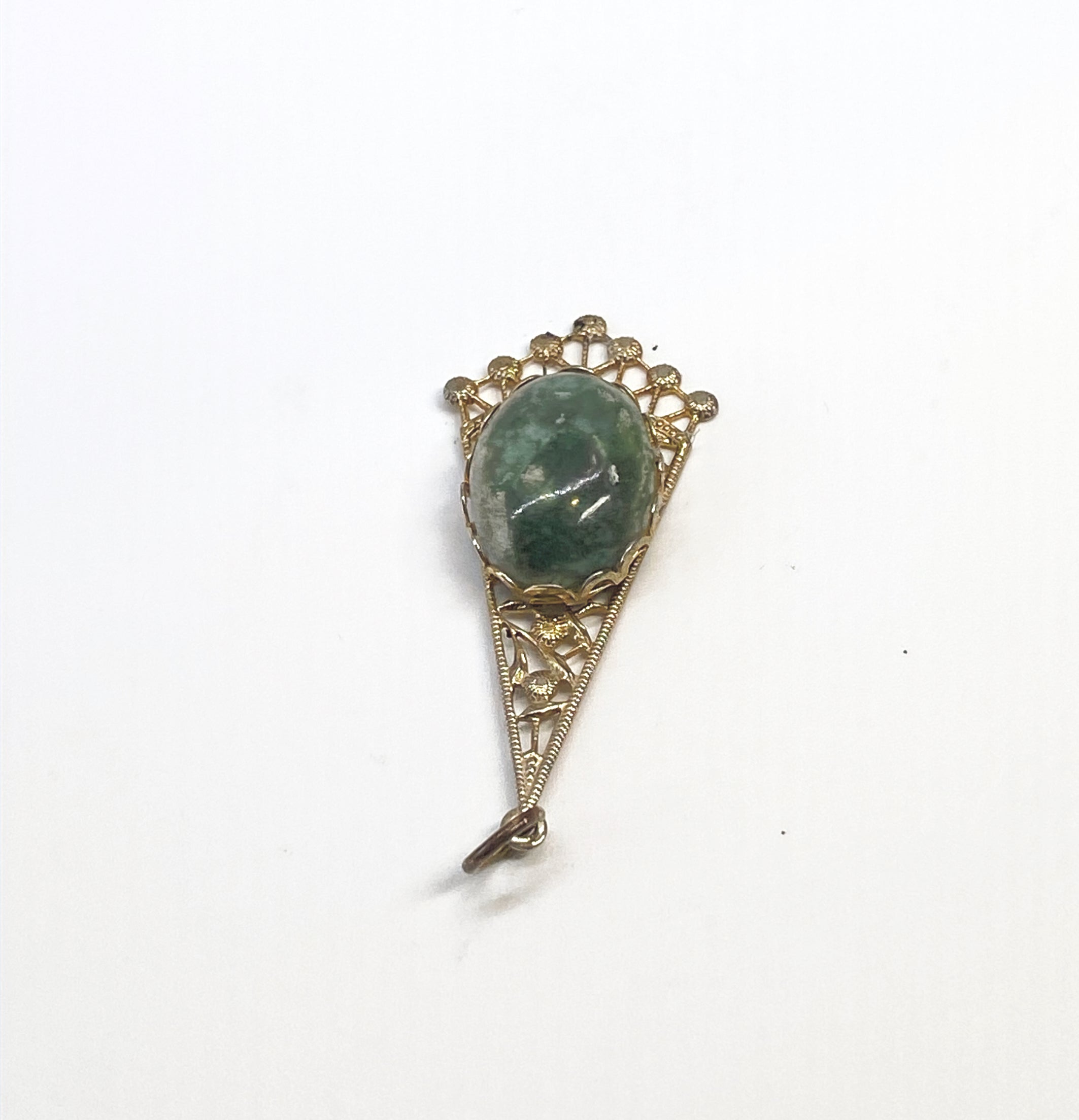Natural Variscite Filigree Pendant gemstone pendant, handcrafted jewelry featuring polished stone with unique color and mineral patterns