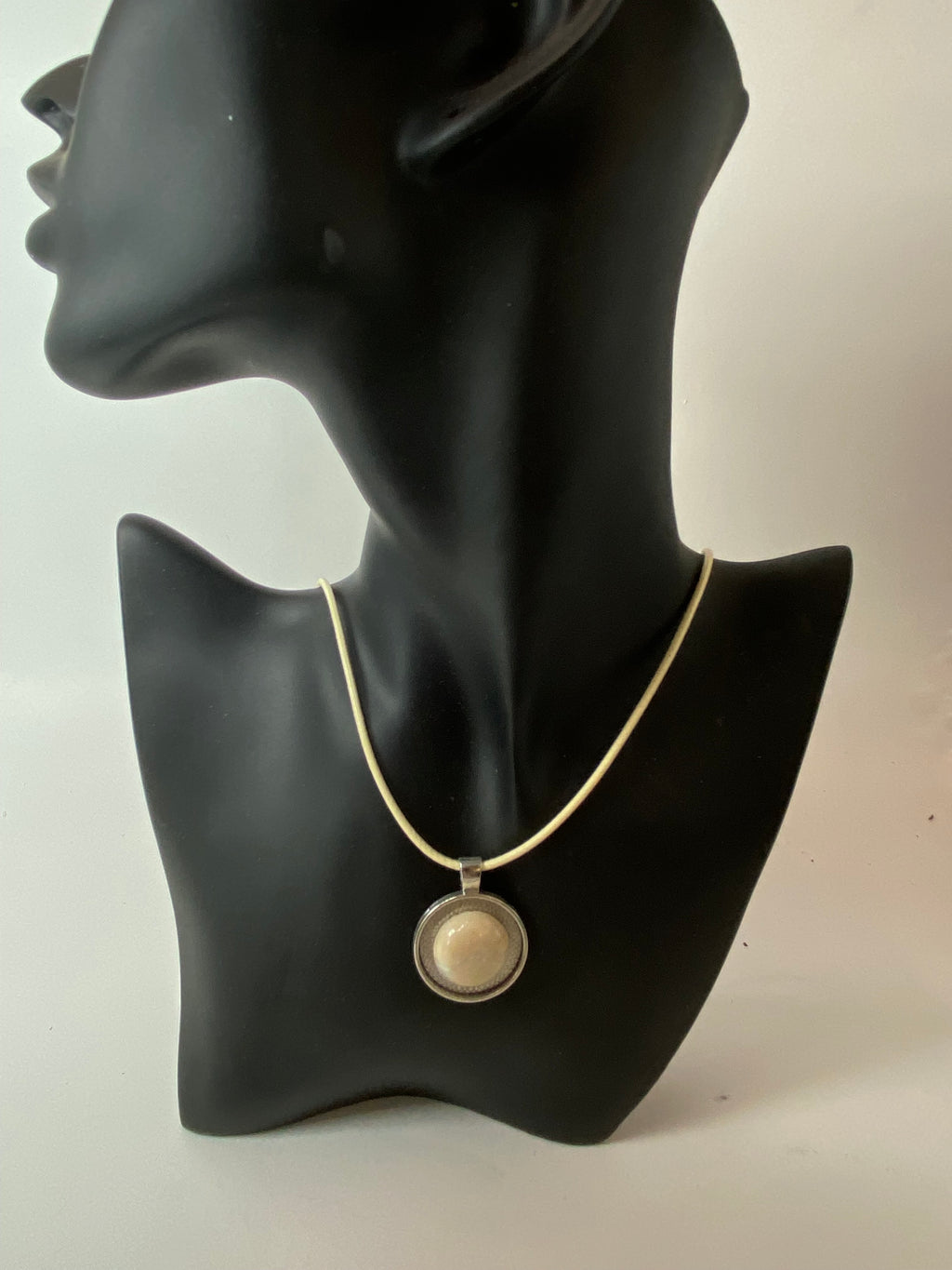 Natural White Ranger Agate Pendant gemstone pendant, handcrafted jewelry featuring polished stone with unique color and mineral patterns