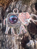 Natural Fluorite in Elephant Pendant gemstone pendant, handcrafted jewelry featuring polished stone with unique color and mineral patterns