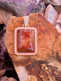Natural Red River Jasper  Pendant gemstone pendant, handcrafted jewelry featuring polished stone with unique color and mineral patterns