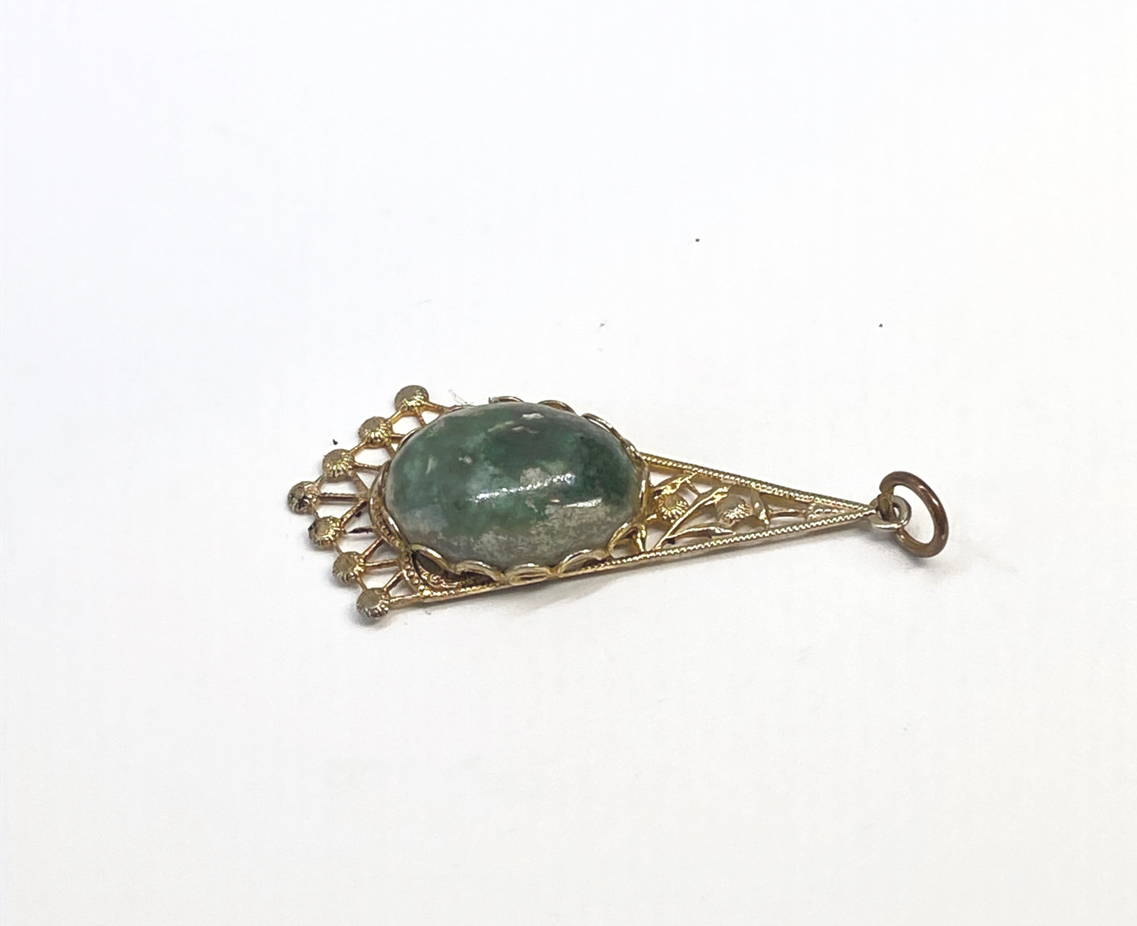 Natural Variscite Filigree Pendant gemstone pendant, handcrafted jewelry featuring polished stone with unique color and mineral patterns