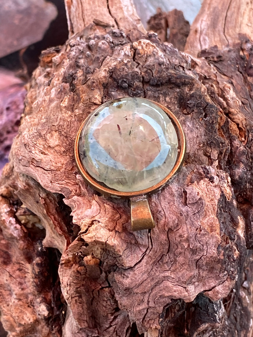 Natural Prahlite  Pendant gemstone pendant, handcrafted jewelry featuring polished stone with unique color and mineral patterns