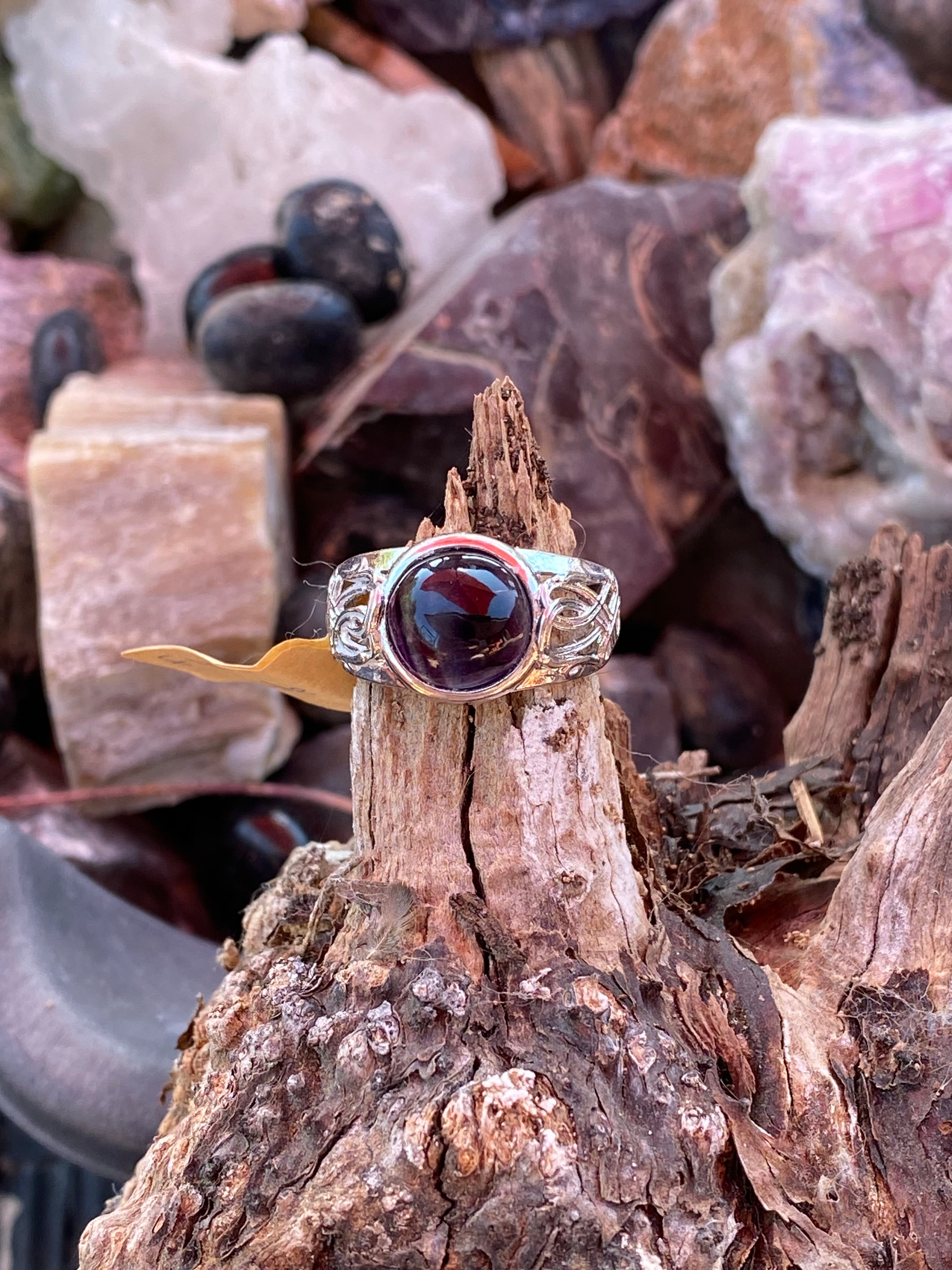 Natural Fluorite  Ring gemstone ring, handcrafted jewelry featuring polished stone set in a decorative silver band