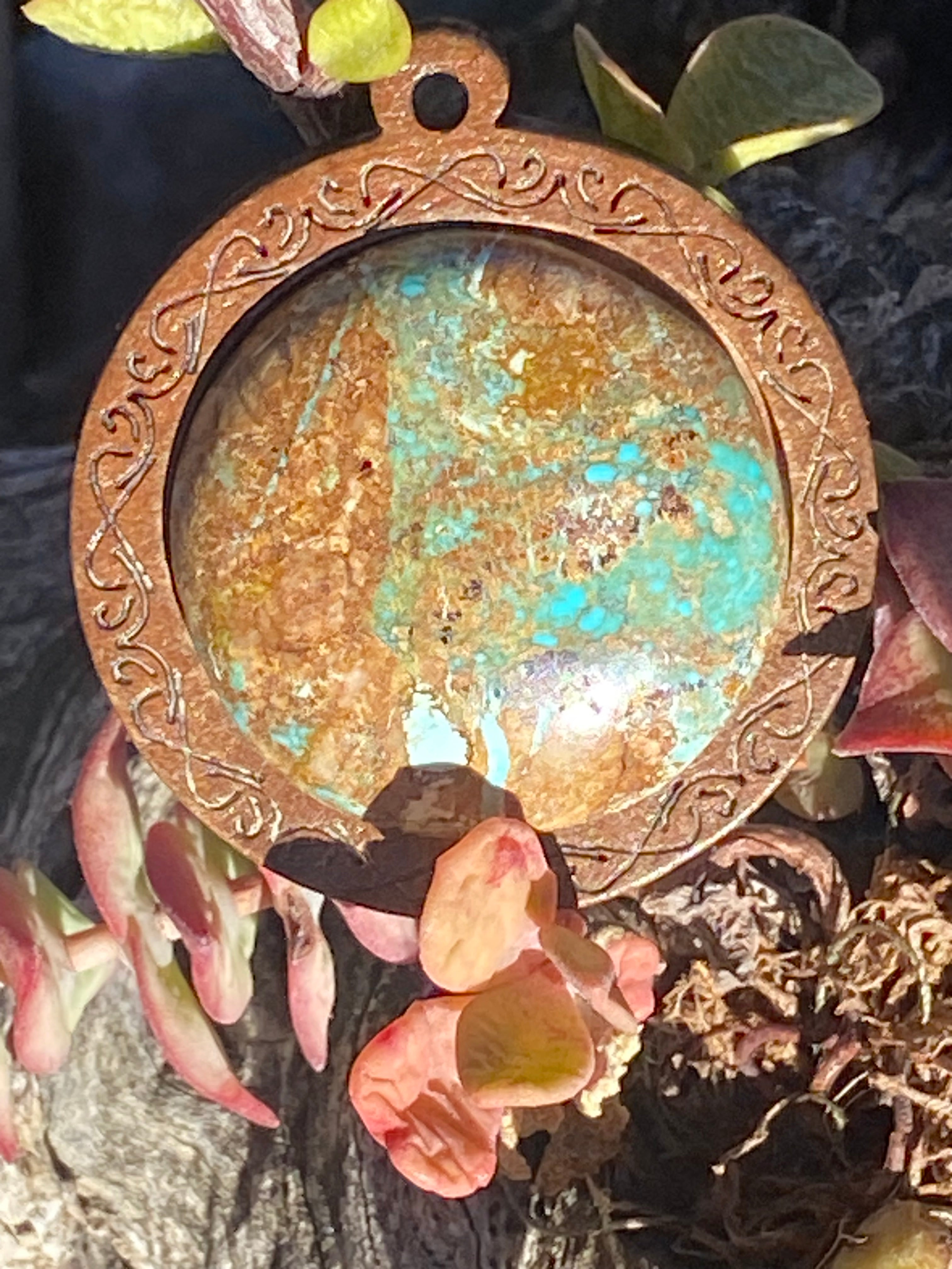 Natural Nevada Turquoise Pendant showcasing unique gemstone color and pattern in a handcrafted pendant
