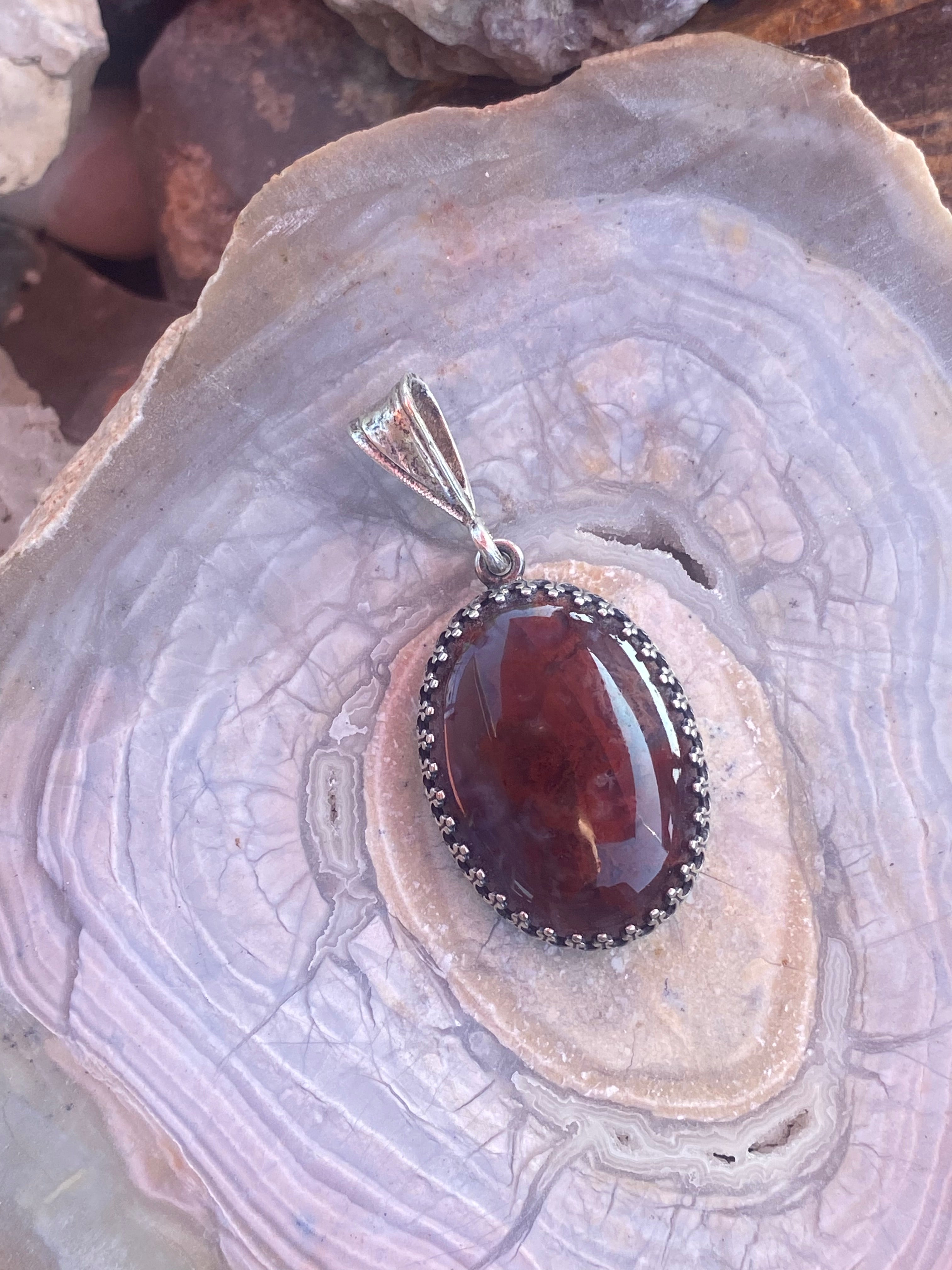 Bubblegum Agate in Sterling Silver Pendant