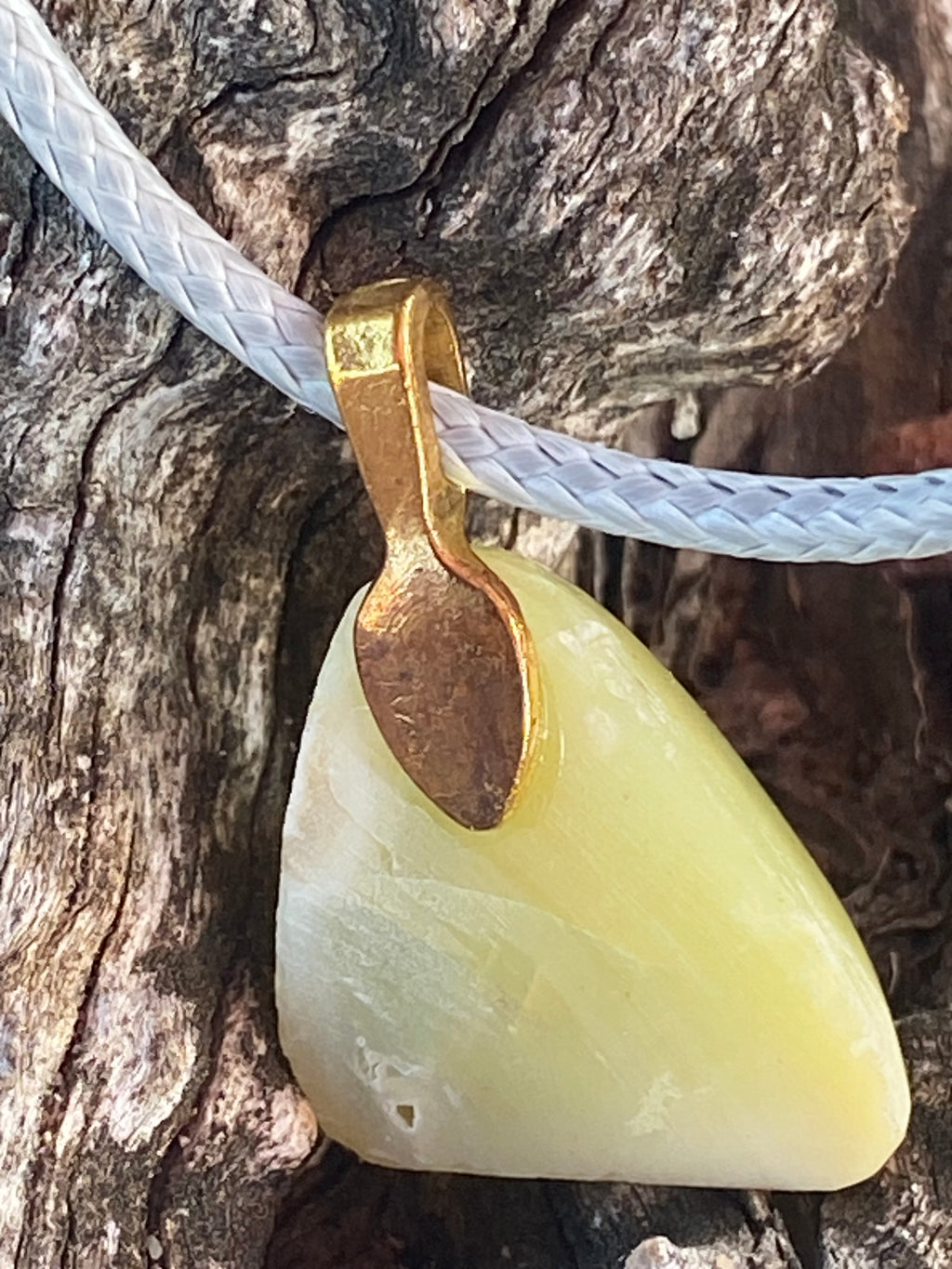 Natural Green Opal Pendant gemstone pendant, handcrafted jewelry featuring polished stone with unique color and mineral patterns