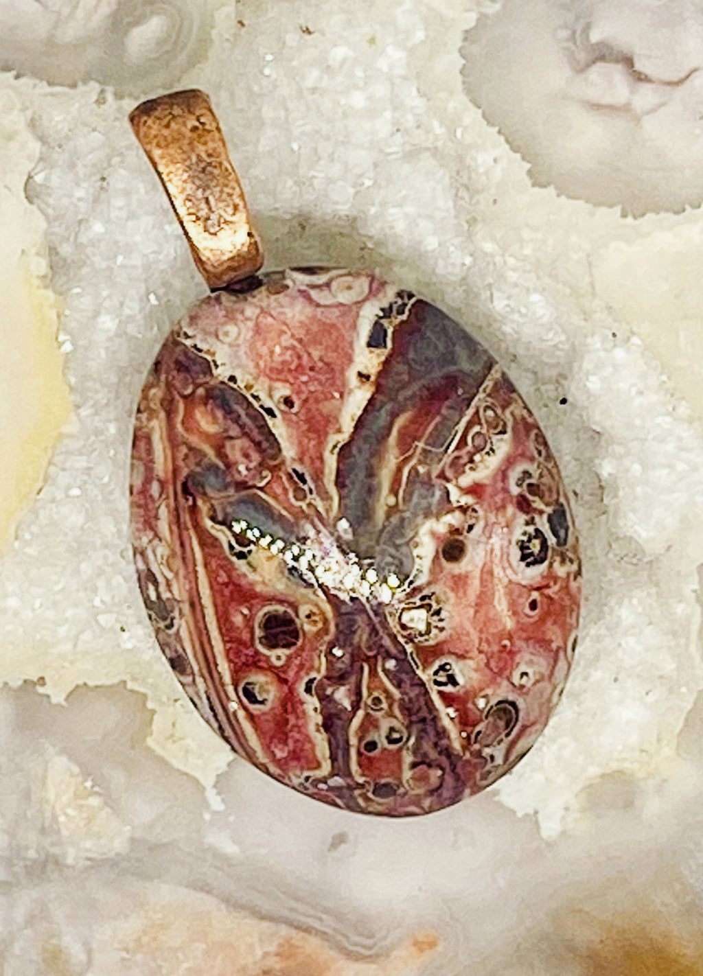 Natural Leopard Skin Jasper Pendant with Copper Bail gemstone pendant, handcrafted jewelry featuring polished stone with unique color and mineral patterns