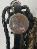 Agate Leather Black Gemstone Bracelet featuring banded natural, presented as a handcrafted gemstone bracelet from the Mystical Gemstones collection at La Esquinas.