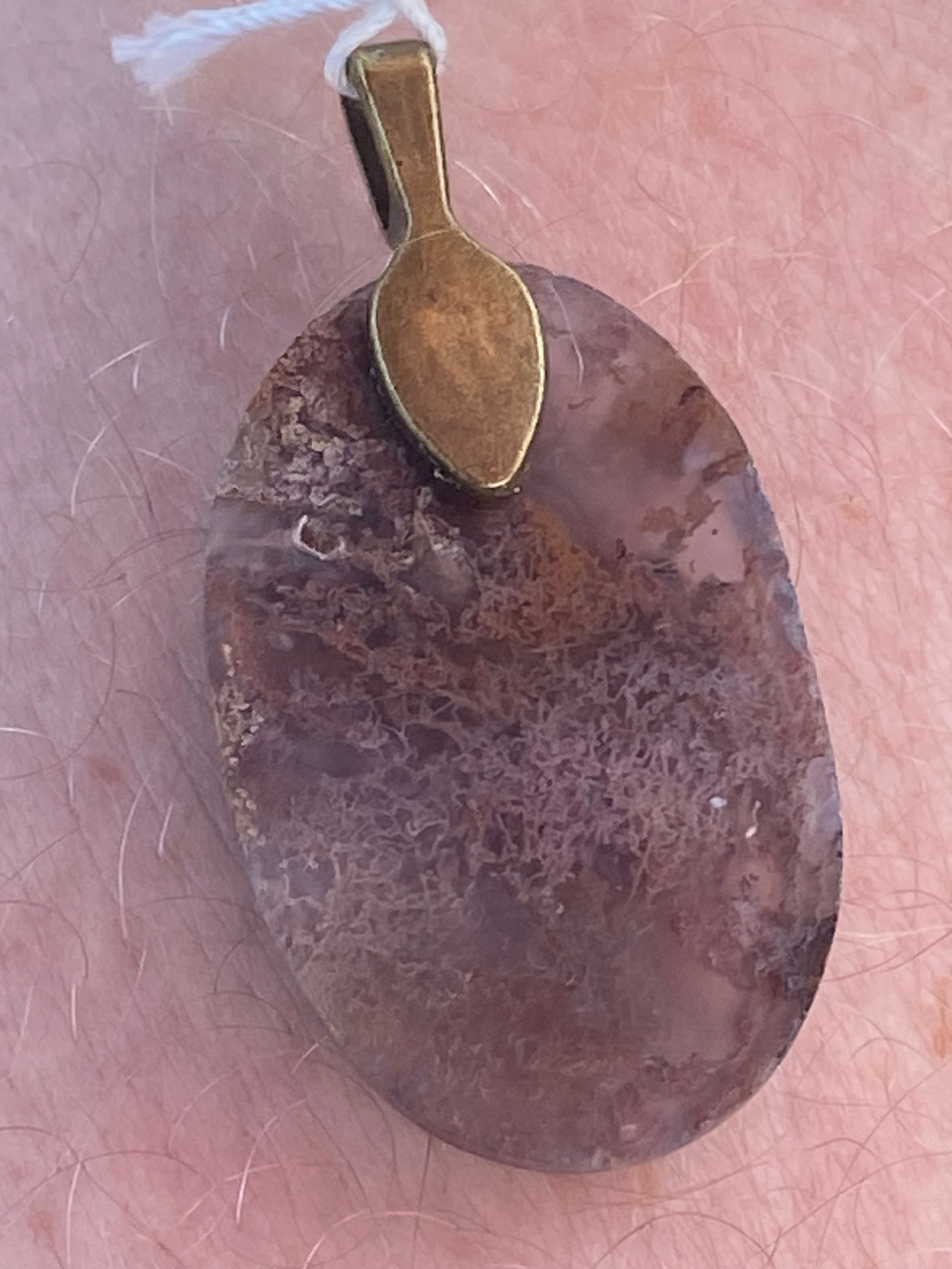 Natural Moss Agate Pendant gemstone pendant, handcrafted jewelry featuring polished stone with unique color and mineral patterns