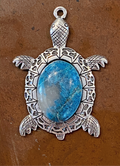 Chrysocolla Turtle Pendant