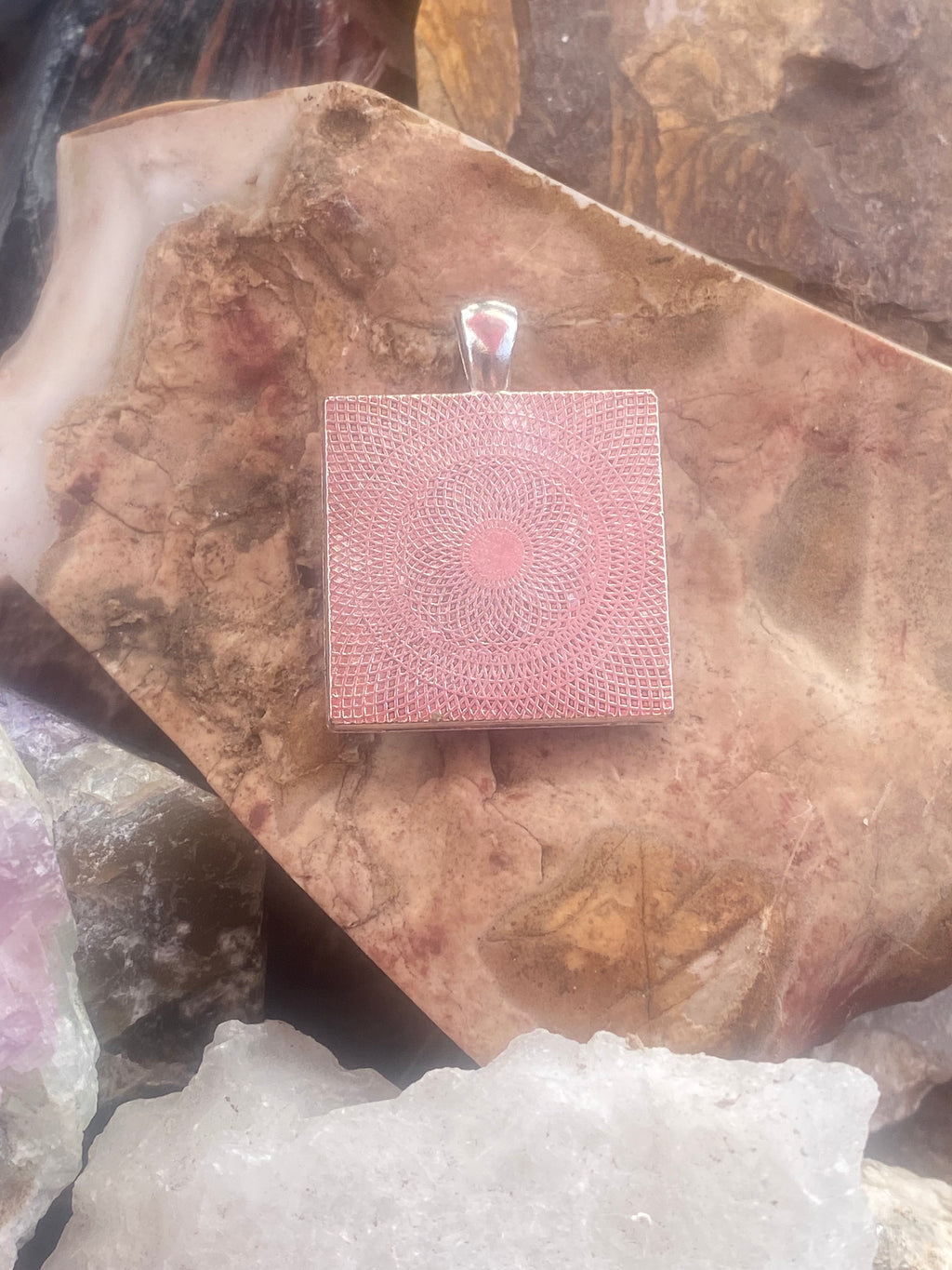 Natural Unakite Pendant gemstone pendant, handcrafted jewelry featuring polished stone with unique color and mineral patterns