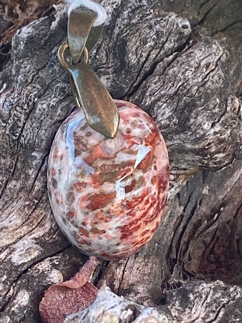 Natural Mookaite Pendant gemstone pendant, handcrafted jewelry featuring polished stone with unique color and mineral patterns