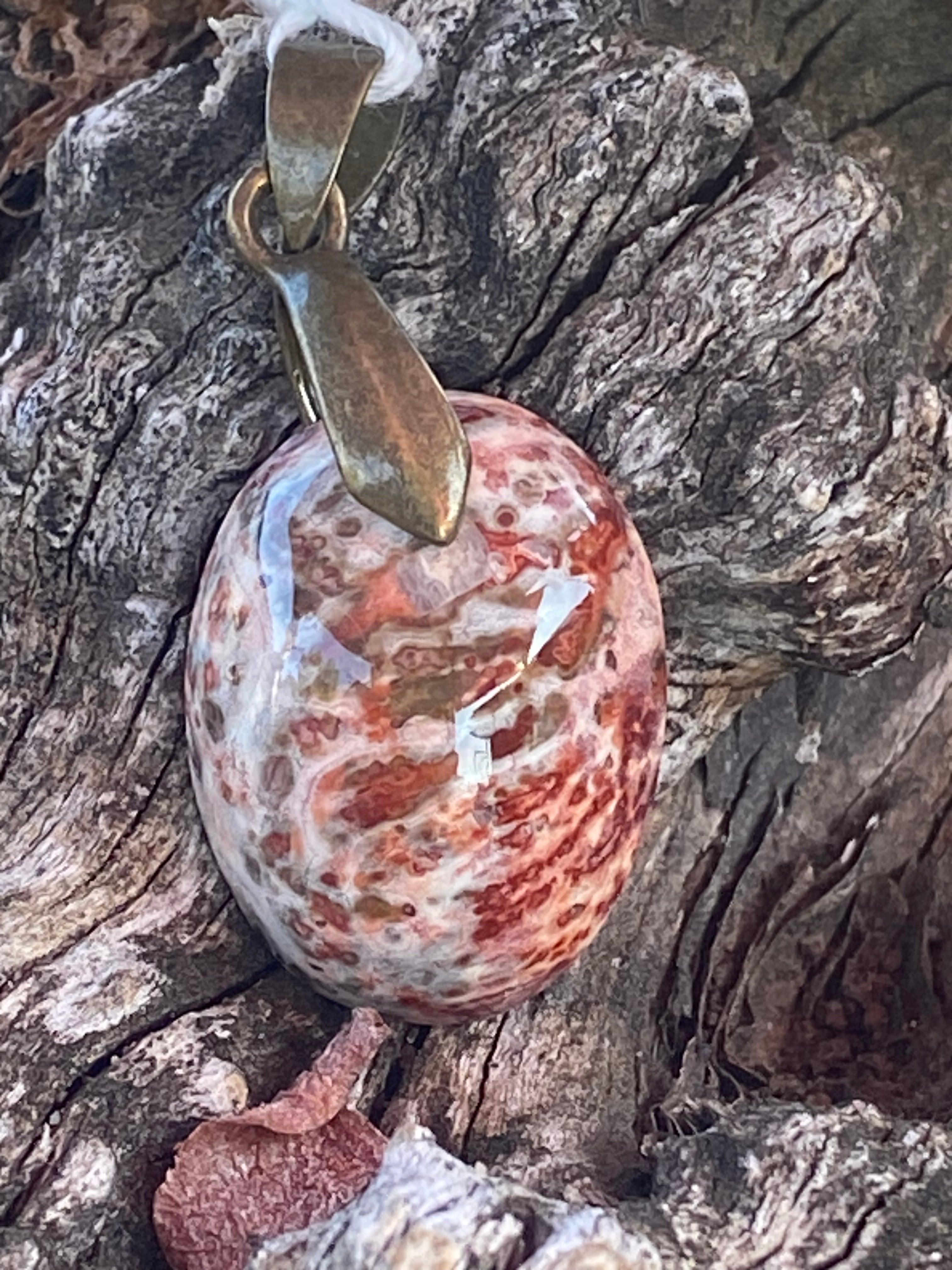 Natural Mookaite Pendant gemstone pendant, handcrafted jewelry featuring polished stone with unique color and mineral patterns