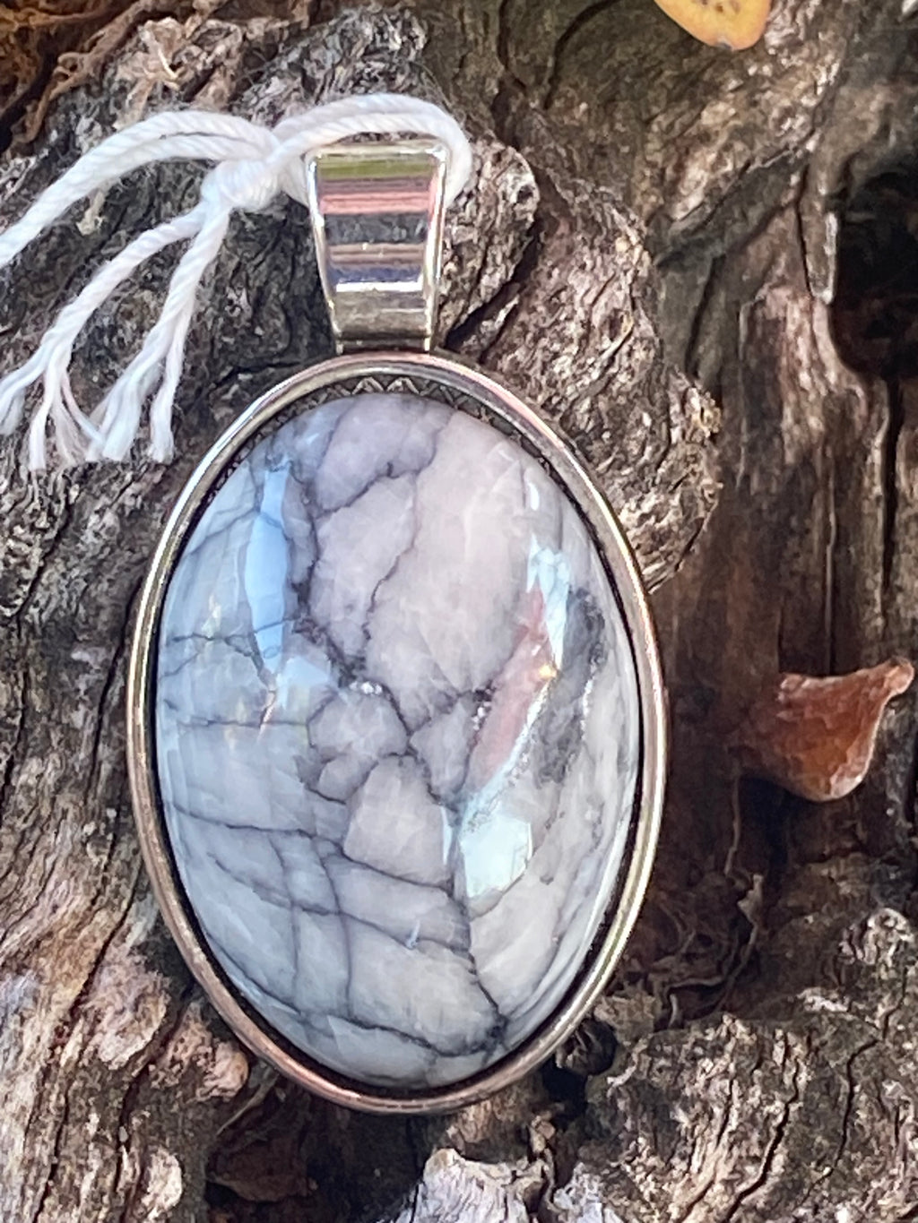 Natural Pinolite Pendant gemstone pendant, handcrafted jewelry featuring polished stone with unique color and mineral patterns