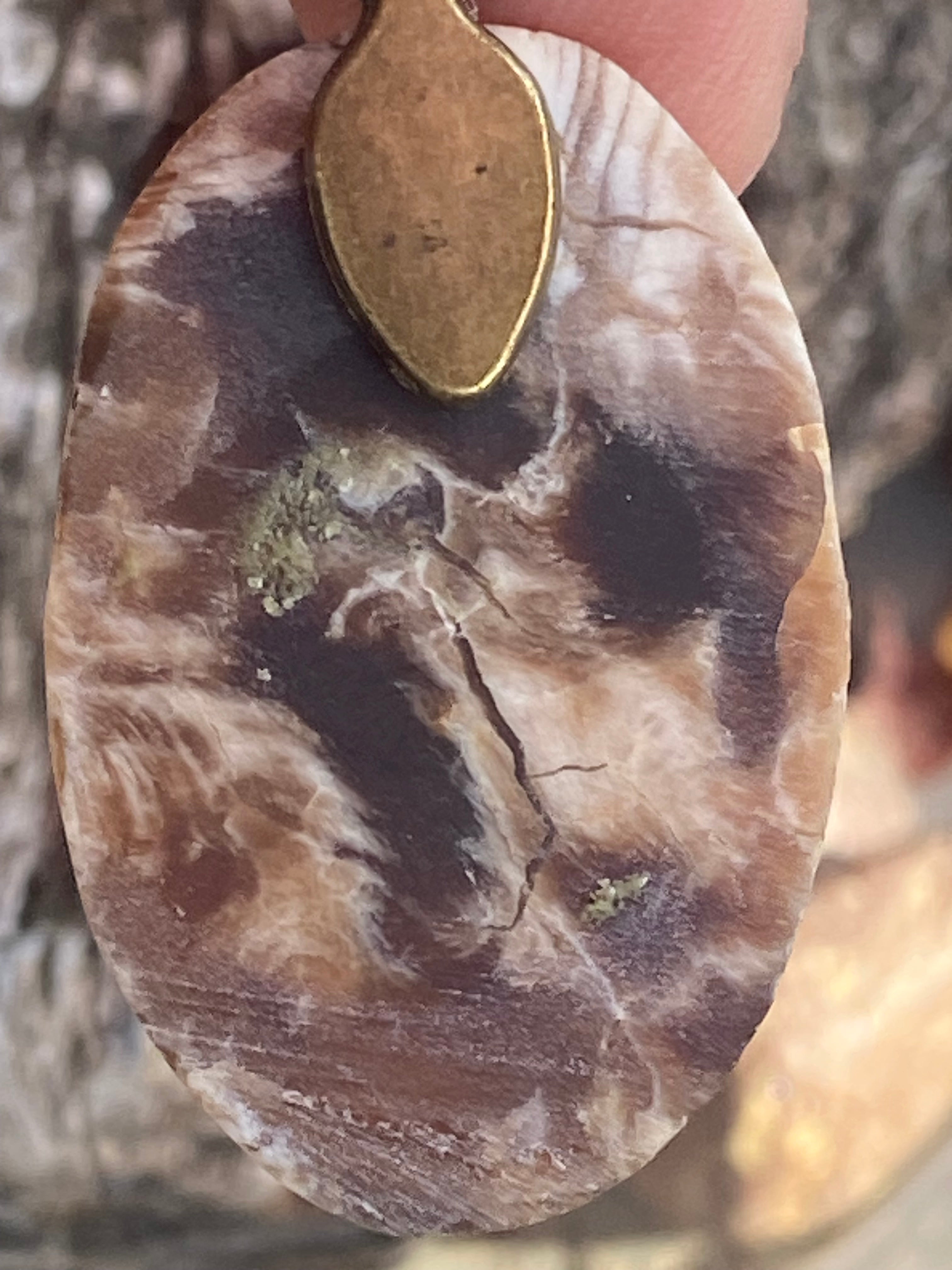 Natural Butte Creek Agate Pendant gemstone pendant, handcrafted jewelry featuring polished stone with unique color and mineral patterns