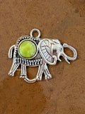Green Opal elephant pendant