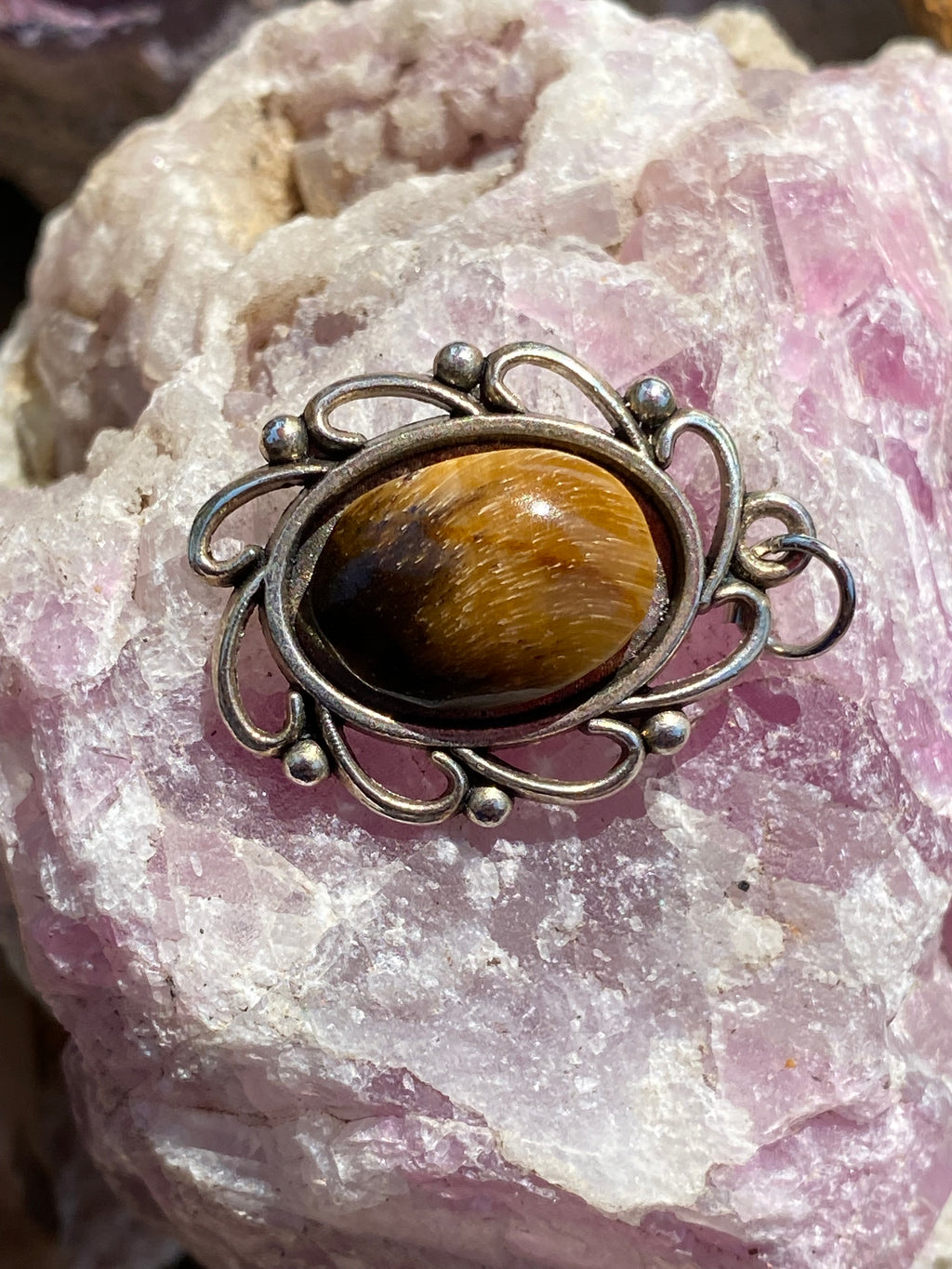 Natural Tiger Eye Pendant gemstone pendant, handcrafted jewelry featuring polished stone with unique color and mineral patterns