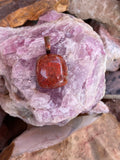 Natural Fossilized Coral Pendant gemstone pendant, handcrafted jewelry featuring polished stone with unique color and mineral patterns