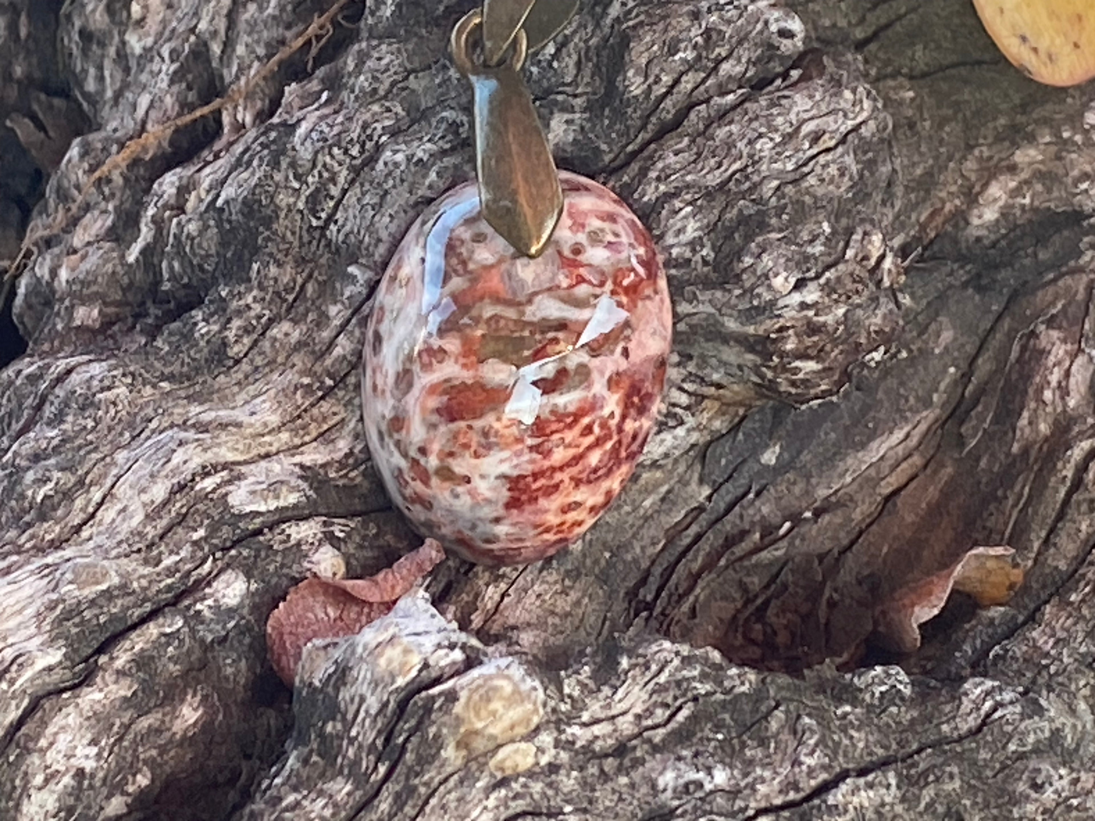 Natural Mookaite Pendant gemstone pendant, handcrafted jewelry featuring polished stone with unique color and mineral patterns