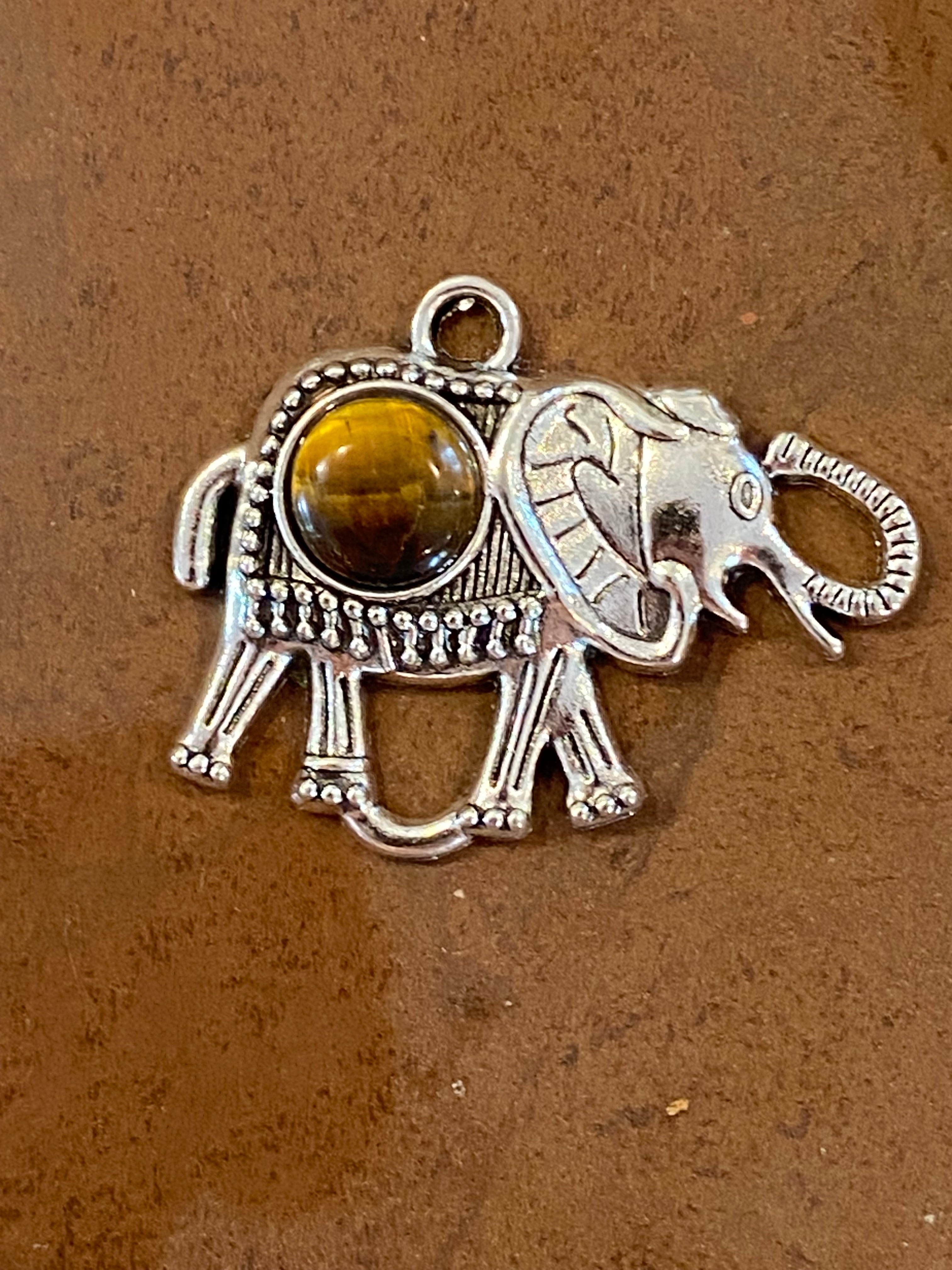 Tiger Eye Elephant Pendant