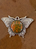 Unakite Butterfly Pendant