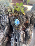 Natural Untreated Chrysocolla Pendant gemstone pendant, handcrafted jewelry featuring polished stone with unique color and mineral patterns
