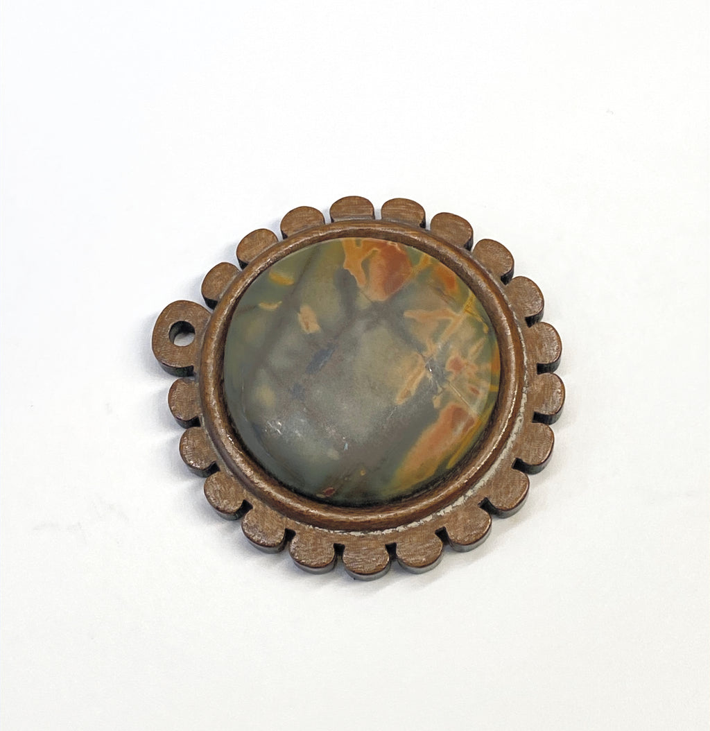 Natural Red Creek Jasper  Pendent gemstone jewelry featuring polished stone with distinctive color, pattern, and handcrafted craftsmanship