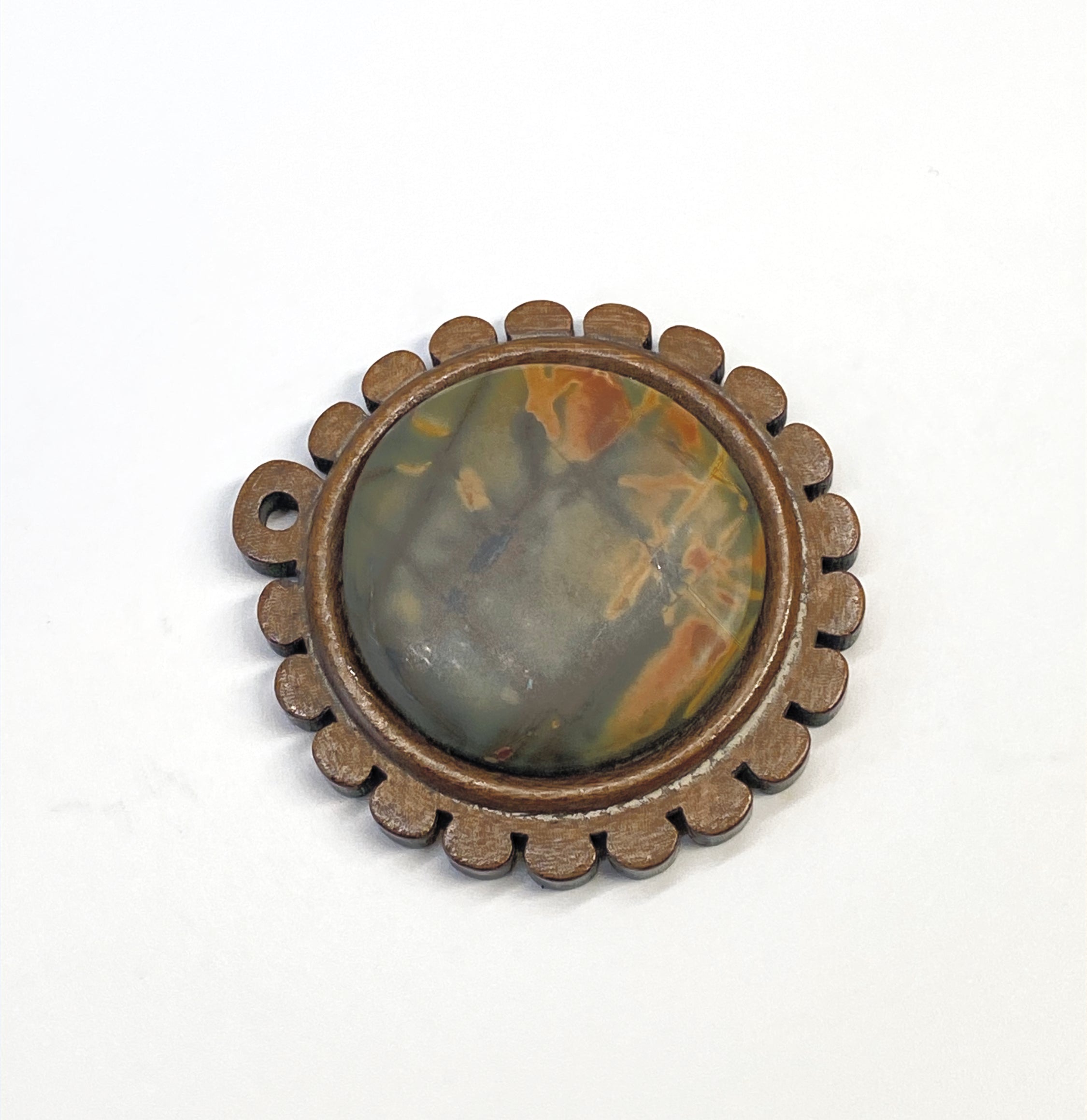 Natural Red Creek Jasper  Pendent gemstone jewelry featuring polished stone with distinctive color, pattern, and handcrafted craftsmanship