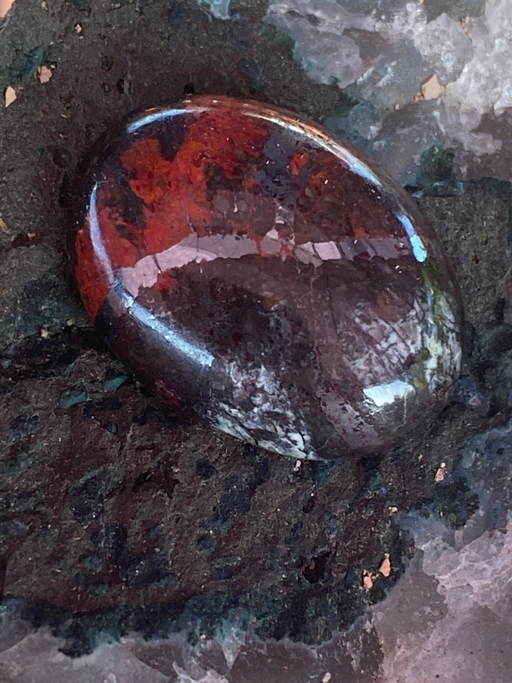 Chrysocolla with chalcocite (copper ore) alternate view 2