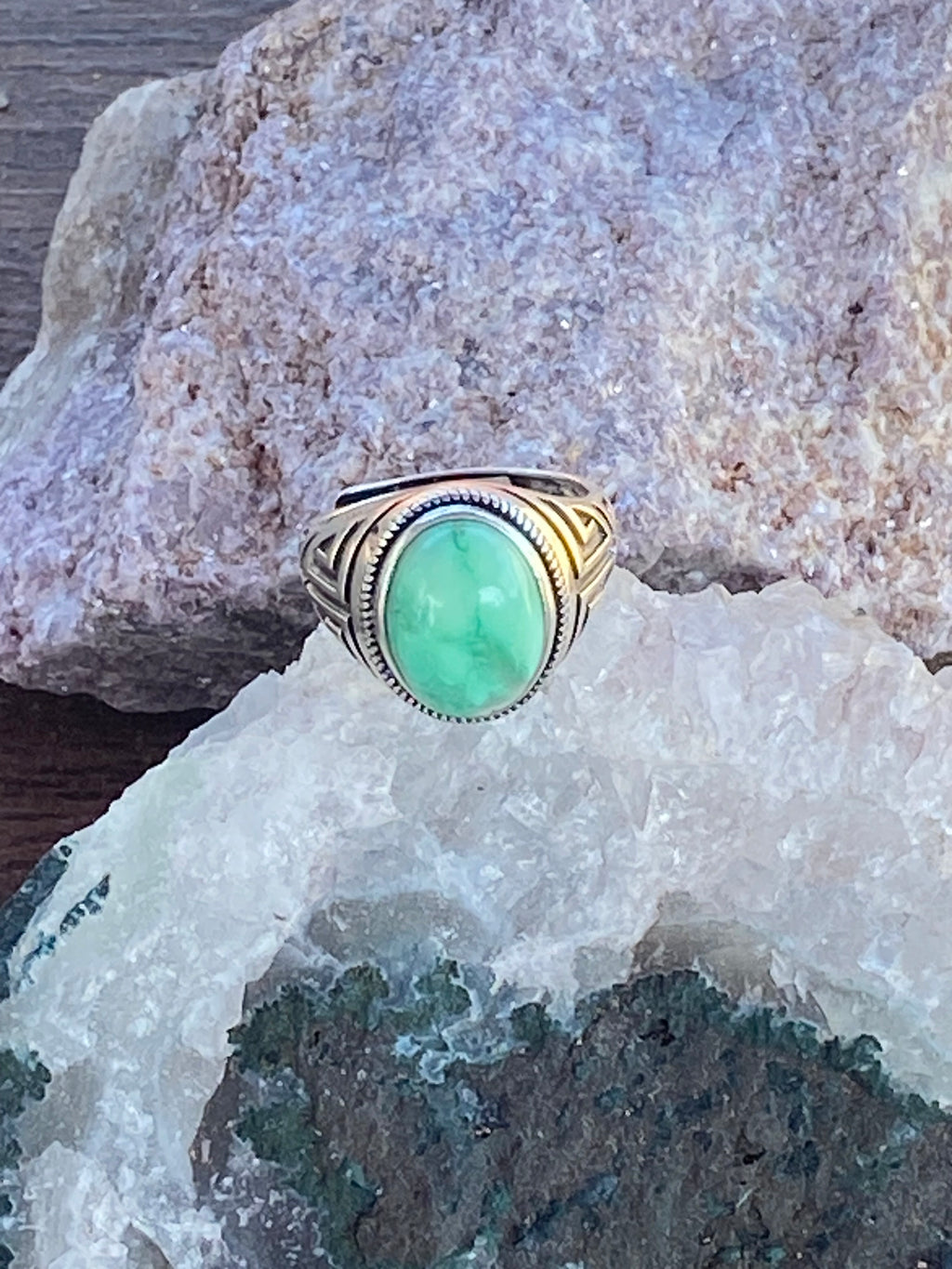 Sterling Silver Chrysoprase Ring