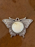 White Buffalo Turquoise Butterfly Pendant